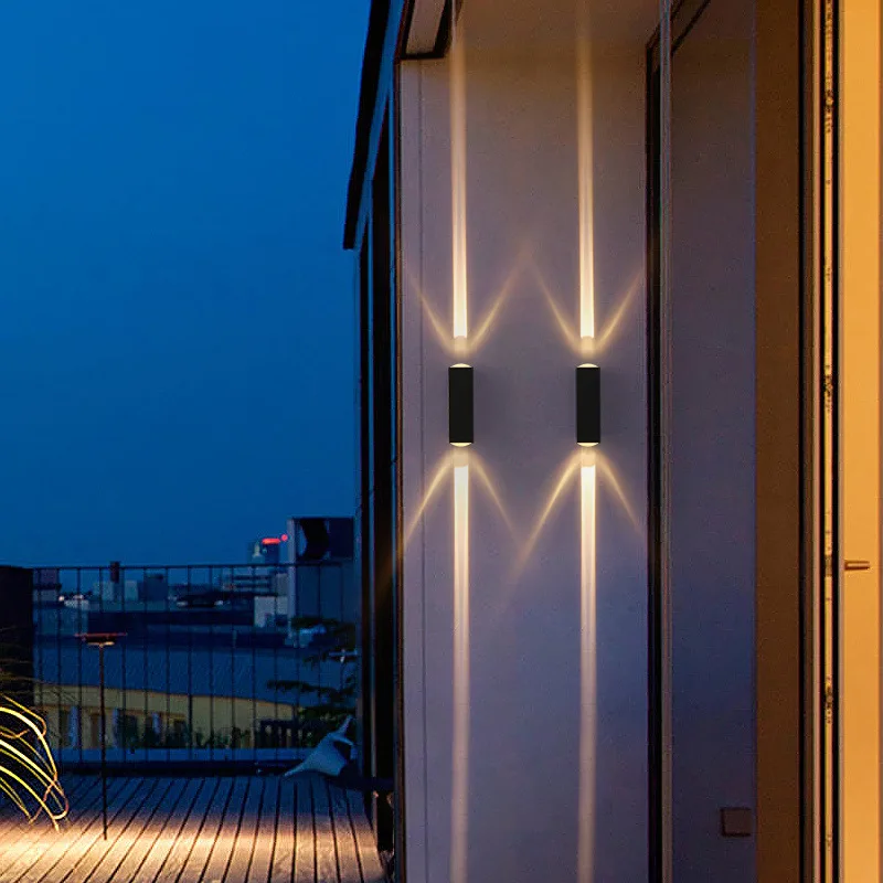 Outdoor LED Wall Washing Lamps IP65 Waterproof Double-Headed Luminous External Wall Lights Garden Courtyard Patio Light Fixture