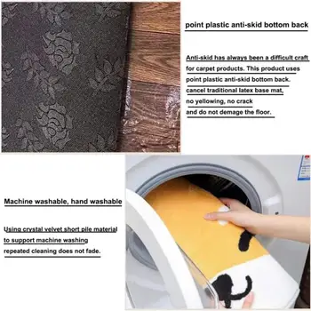 Kitchen Mat Bathroom Carpet Floor Mat Washable Anti Slip Entrance DoorMat Bedroom Living Room Long Bedside Area Hallway Soft Rug 5