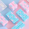 1pc Makaron Anti-stress Cube Sensory Fidget Toy Hand Held Blocks Fidgeting Game Gadget Gift for Adults Decompression Spinner 6