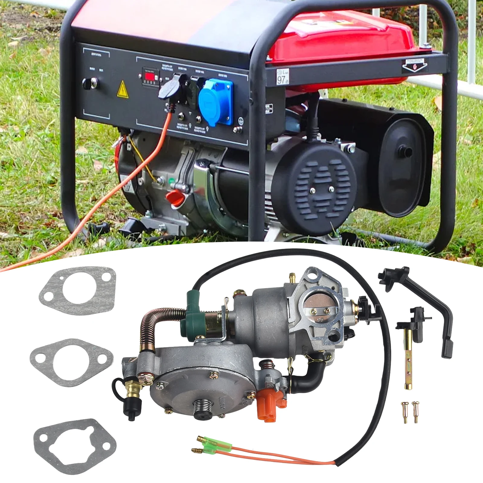 

1set Dual Fuel Carburetor LPG NG Conversion Gas Generator For Honda GX390 188F Gasoline Engine Electrical Equipment Parts