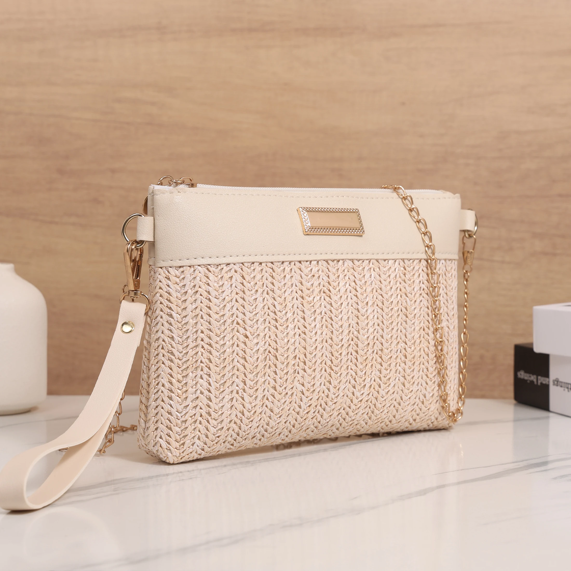 Yogodlns الصيف حقيبة يد صغيرة من القش العصرية حقيب...