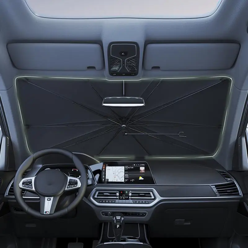자동차 앞 유리 자외선 차단 접이식 앞유리 우산 햇빛가리개, 단열 전면 유리 파라솔, 자외선 보호대 