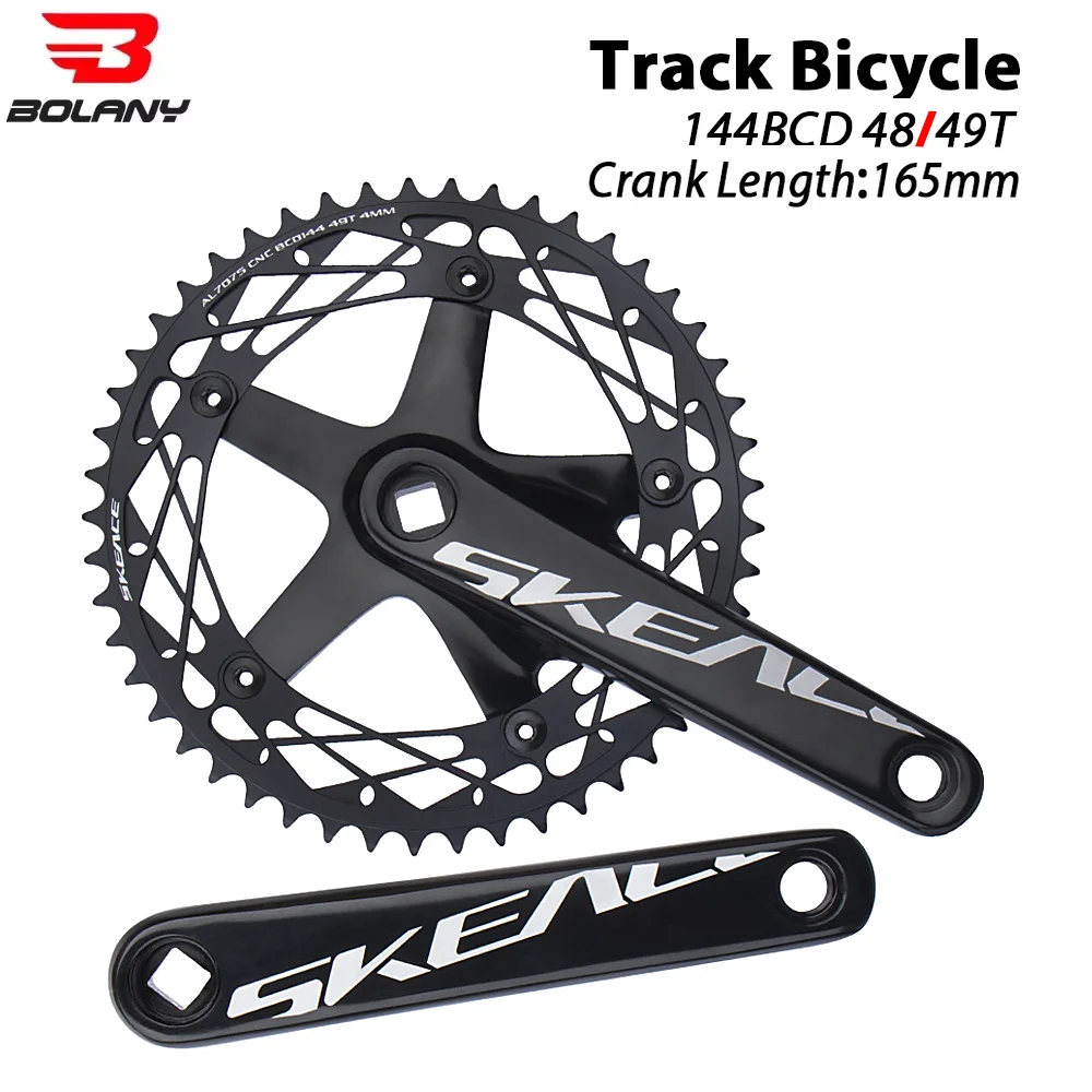 SKEACE pédalier en alliage d'aluminium manivelle à engrenage fixe 48T 165mm BCD144 engrenage fixe à vitesse unique roue à chaîne de vélo de piste  18