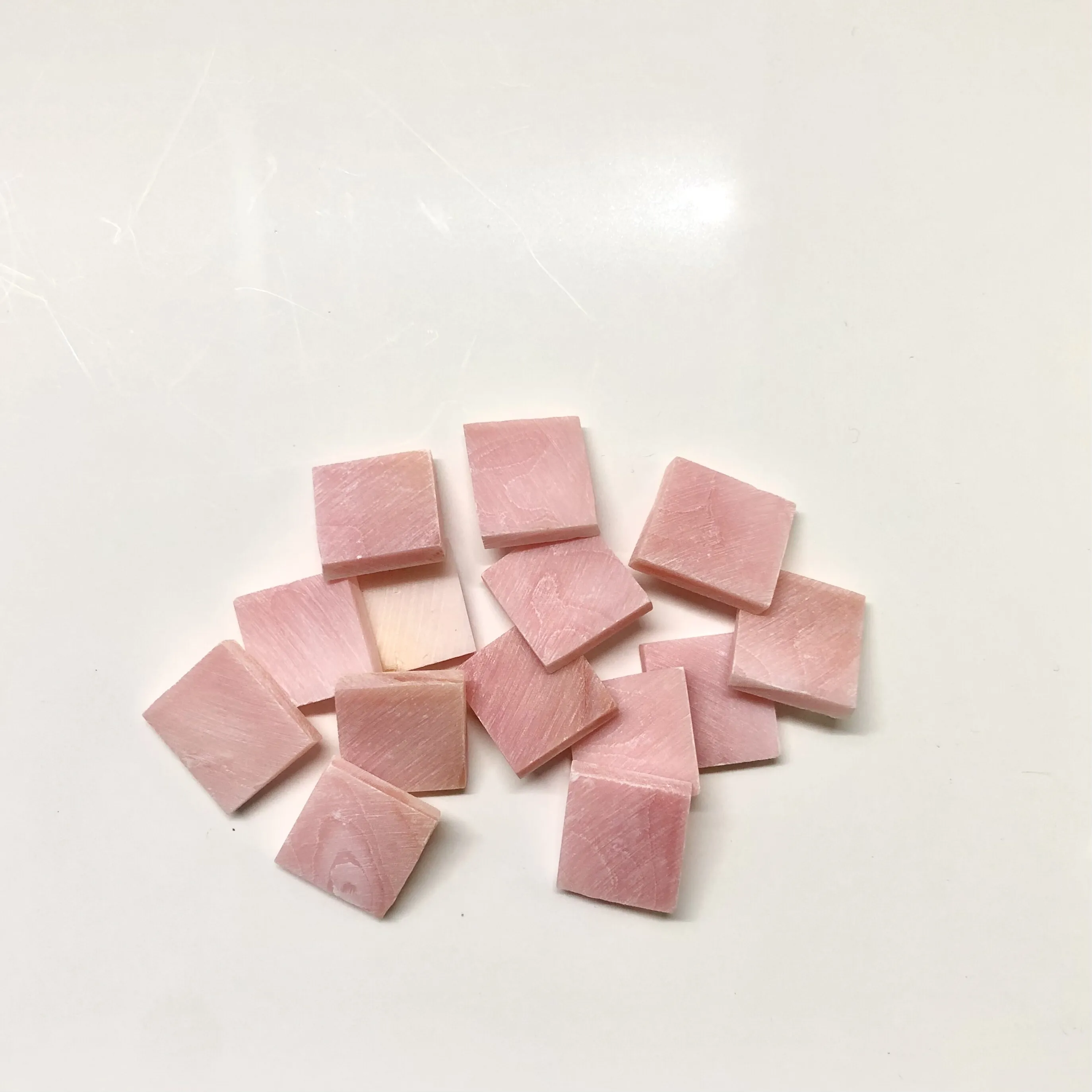 5 개/갑 14x14x3mm 천연 핑크 진주 쉘 슬라이스 악기 액세서리 DIY 쥬얼리 만들기 반지 펜던트