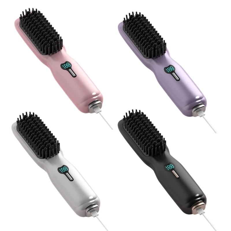 Cordless Hair Straightener Brush,Hair Straightener Comb Mini Portable Straightening Comb for Travel/Home/Outdoor Drop Shipping wireless mini lavalier lapel microphone for smartphones cordless mics plugs and pick up 2 4g low delay noise drop shipping