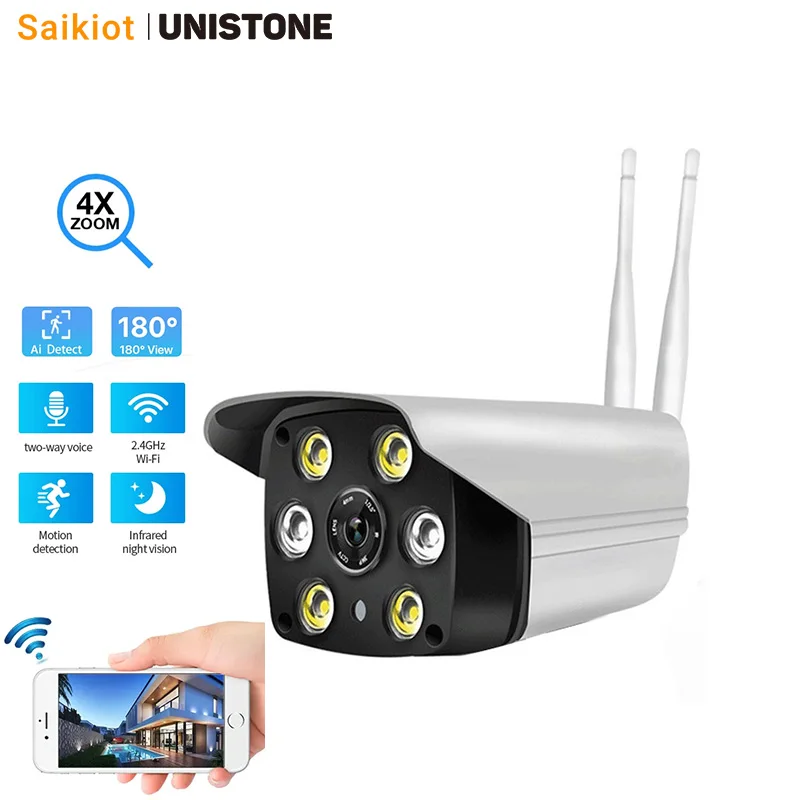 Saikiot V380 Ip Bullet 720P 3Mp Fotocamera Esterna Impermeabile Bullet Camera Versione Notturna Wireless Security Wifi Bullet Telecamere Cctv