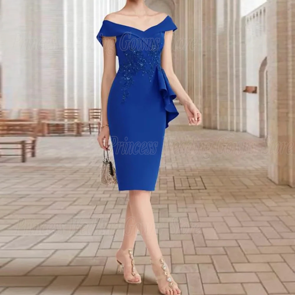 Vestido de invitados de boda recto elegante personalizado para