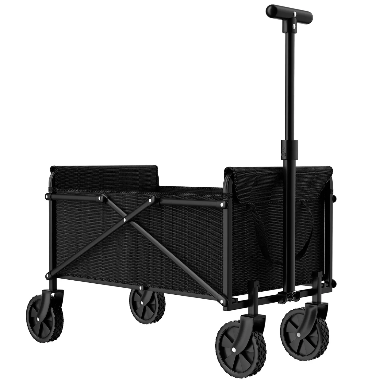 Black Small Handcart Outdoor Garden Folding Cart Collapsible Utility Shopping Cart Wagon Portable Picnic Beach Trolley portable hand cart