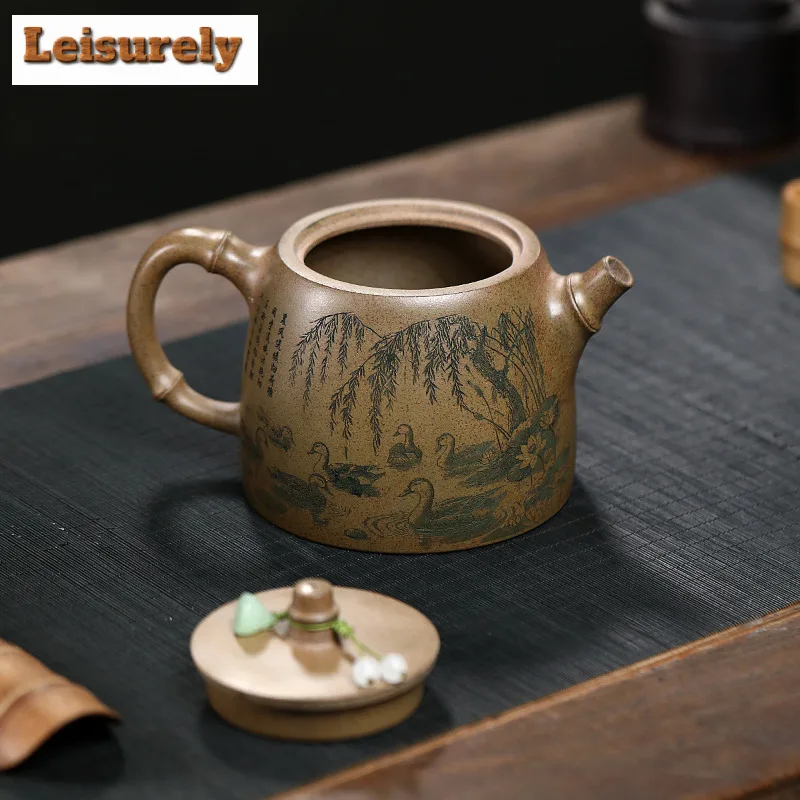 700ml Boutique Yixing Purple Clay Teapot Handmade Han Duo Pot Raw Ore Agilawood Mud Tea Soaking Kettle With Infuser Zisha Teaset