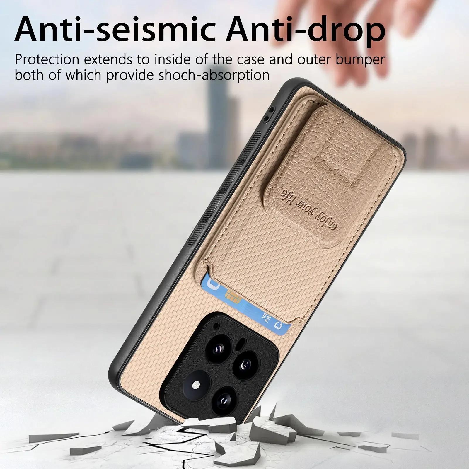 Foldable Kickstand Wallet Case with Card Slot and Pocket Bag Cover