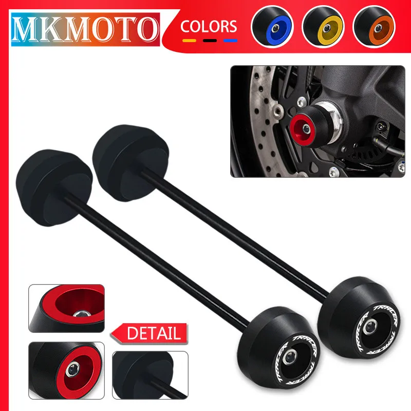 

tracer Motocycle CNC Front Rear Wheels Fork Axle Cap Crash Protector Slider Spindle Hubs For YAMAHA TRACER 700 GT Tracer 900 GT