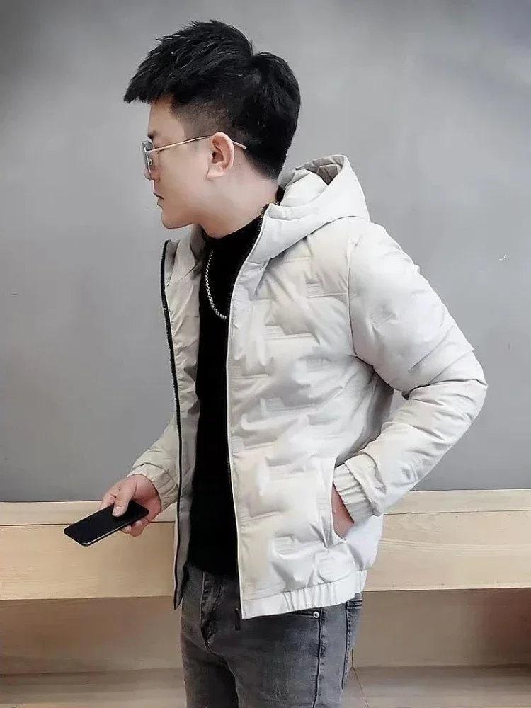 

Man Padded Coat Short Padding Hooded Down Jackets for Men Modern Parkas Inter Special New in External Clothes Lightweight Cheap