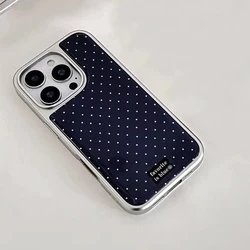 Full Screen Blue Wave Point Electroplated Resin Phone Case - iPhone 15 Plus (1)