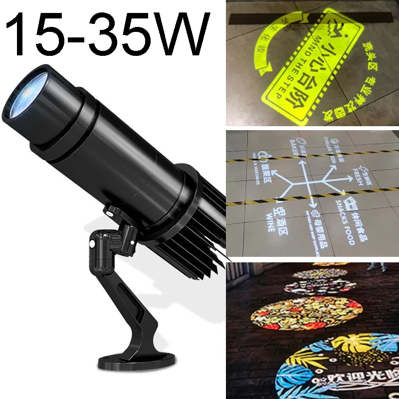 

15-35W Custom Led Hd Outdoor Door Head Projector Waterproof IP65 Static Advertising Light Projection Lamp Gobo Logo Projector