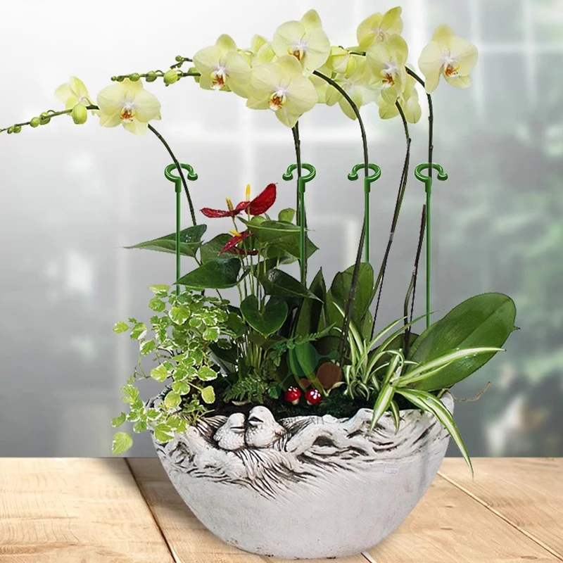 5/10/20PCS Plant Supports Stand Butterflies Orchid Flower Potted Fixing Rods Reusable Flower Holder Pole Leaf Protection Frame plant stakes,plastic plant supports,plant stem support,plant support racks,plant support stick