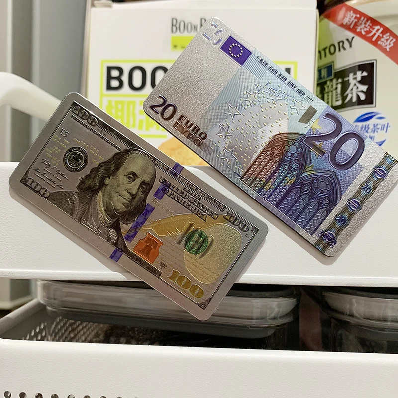 Creative Currency-Themed Magnetic Fridge Stickers