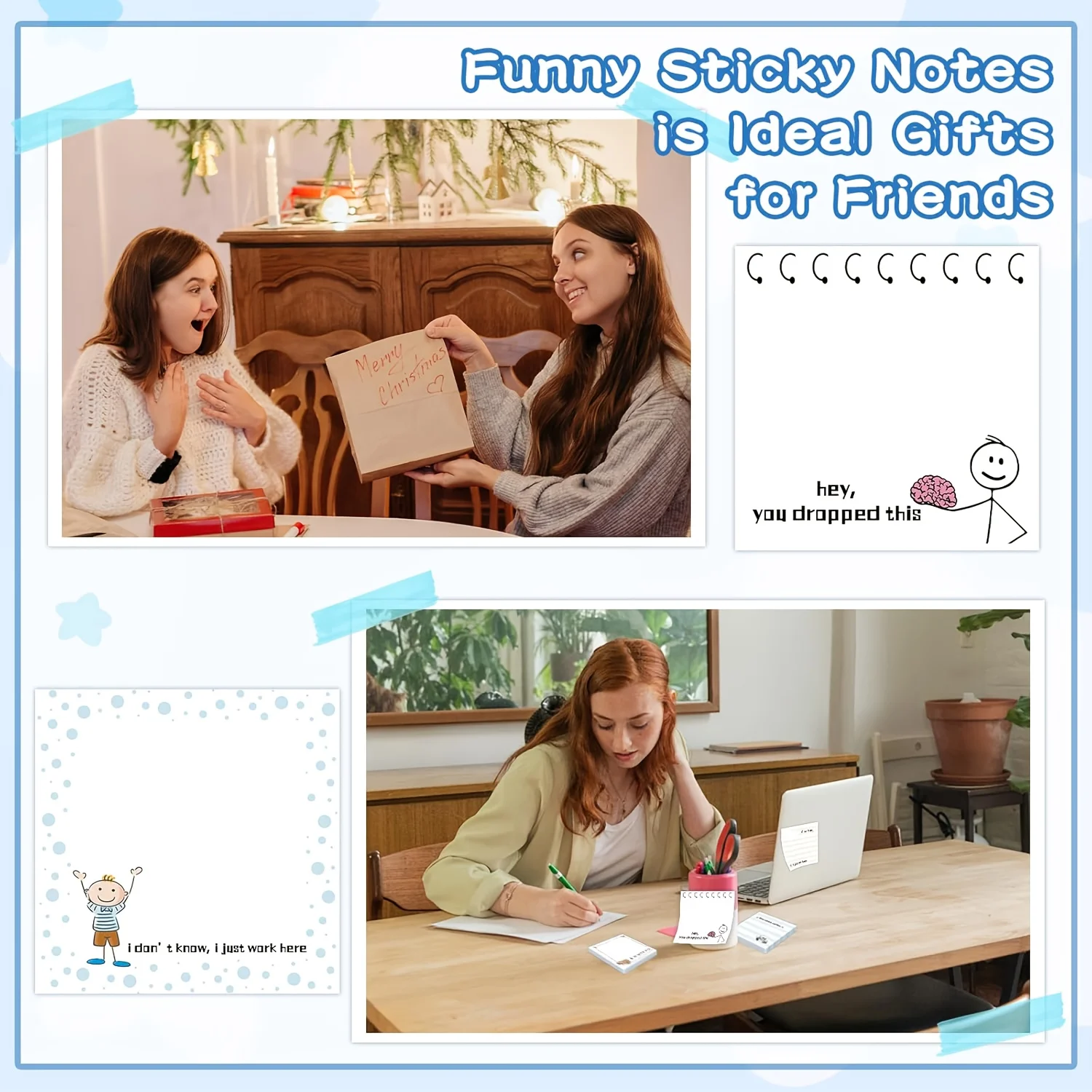 6/12 Pcs Fun Sticky Notes Self-Adhesive  For Use As Fun Memos At Work, School, Or Home 180/360 Sheets Of Humorous Sticky Notes - 5