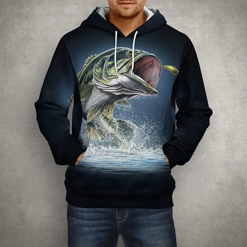 2023 New Funny Fishing Hoodies Men Women Fish Sweatshirts Fashion 3D Print  Pullover Casual Cool Coat Tops Unisex Clothing