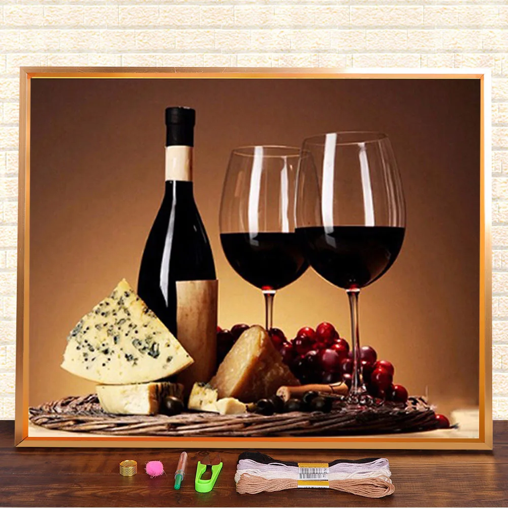 

Wine Grape Printed Water-Soluble Canvas 11CT Cross-Stitch Patterns Embroidery DMC Threads Painting Knitting Handmade Gift