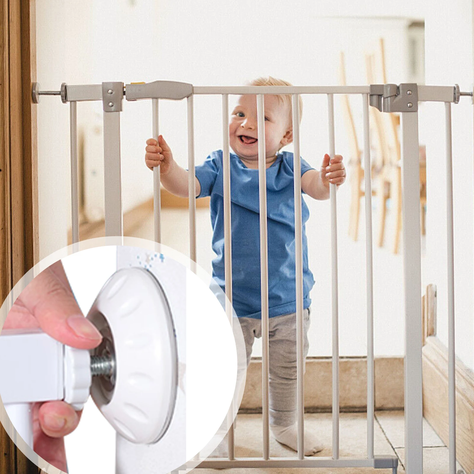 4pcs Baby Gate Wall Protector Pressure Door Wall Protectors Furniture Protective Tool Anti-slip Hardware Mount Extender