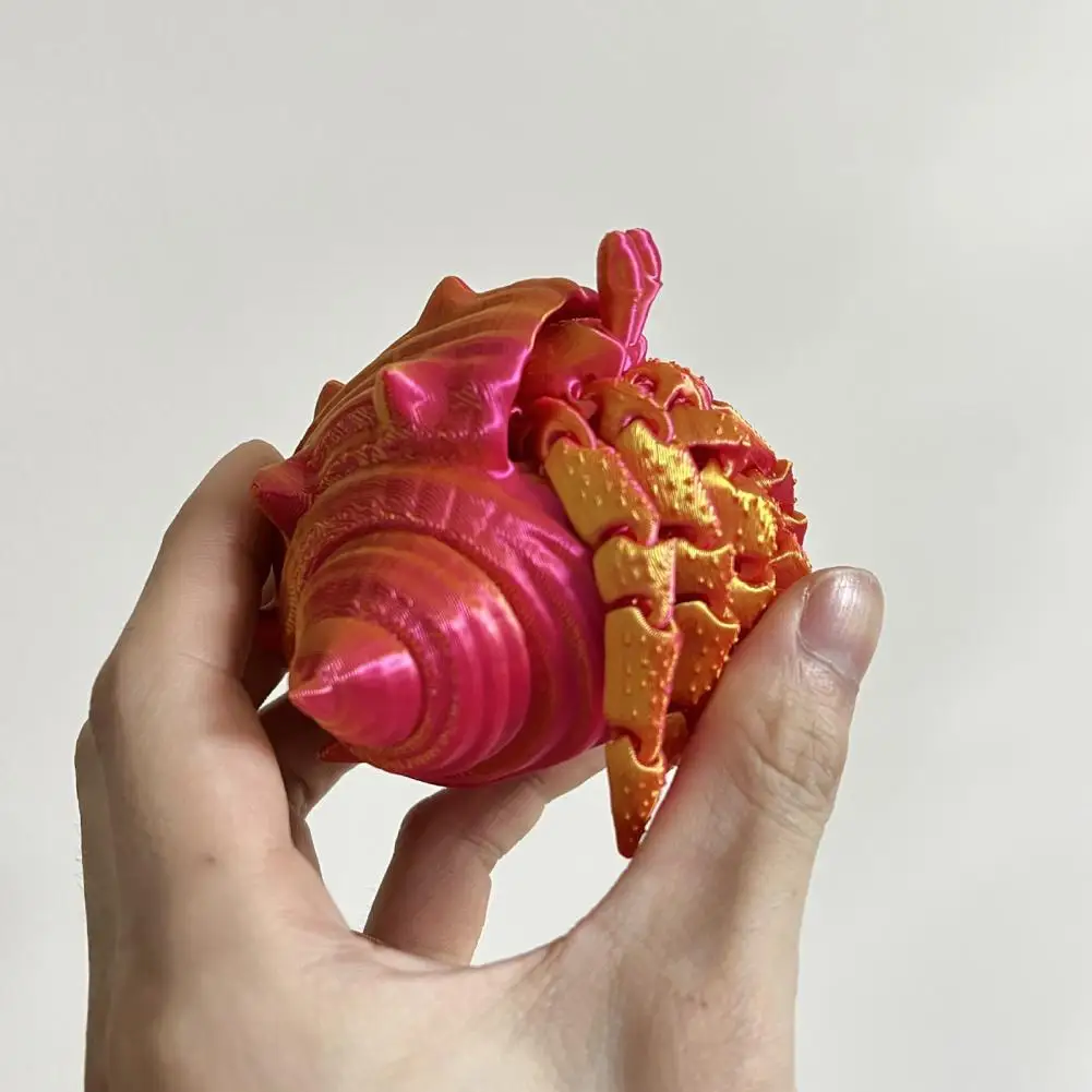 Mini Animal Toy Flexible Jointed Hermit Crab Toy Hermit Crab Figure Articulated Figurine with Movable Joints 3d Printed For Kids