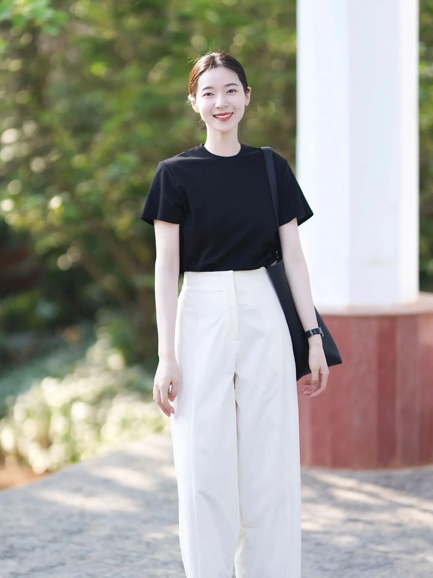 White Cotton Nine Points Haren Pants Women's Summer Thin Design Sense Niche Straight Leg Loose Slim Casual Wide Leg Pants