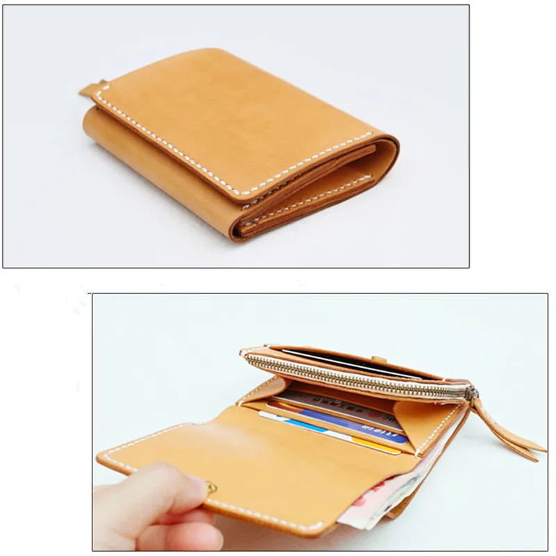 1 Set DIY Folded Small Leather Wallet Acrylic Template Leather Craft Sewing Pattern Accessories