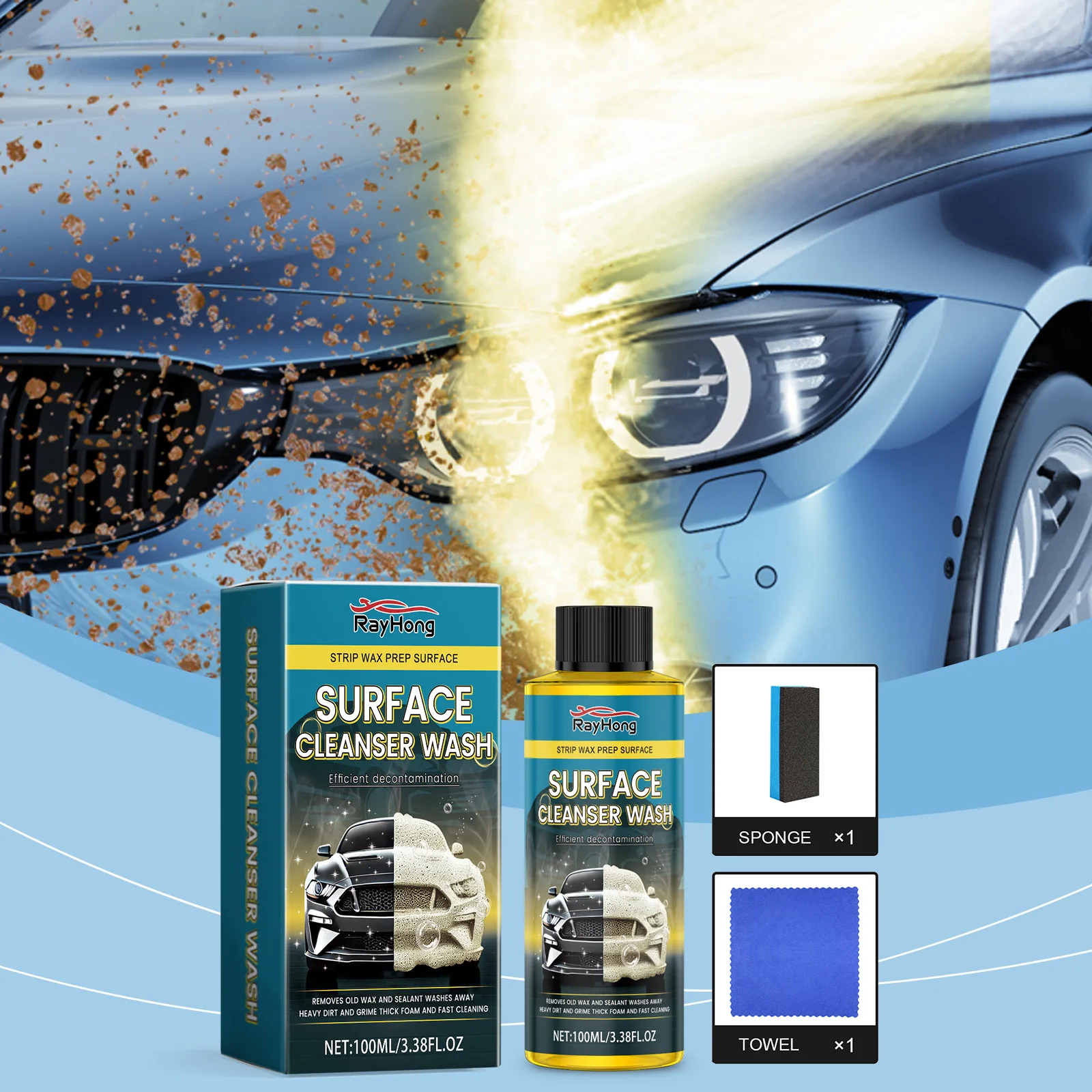 Clean Car Wash Fluid with a Mild Formula That Does not Damage the Paint of Cars Trucks, SUVs RVs, and Protective Cleaning Fluids