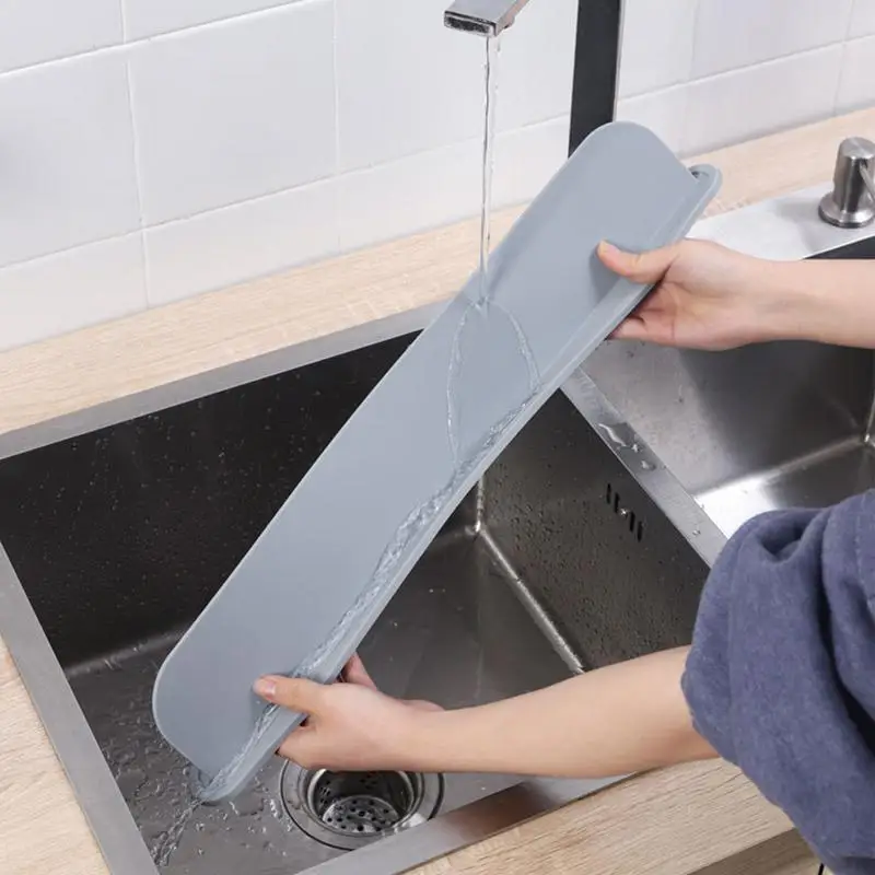 2025 new Sink Splash Guard Silicone Countertop Water Baffle Prevent Water Splashing Out Board Bathroom Kitchen Tools Easy To Use