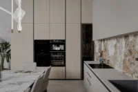 หรูหราอัตโนมัติOakห้องรับประทานอาหารตู้โมเดิร์นไม้ตู้เก็บอ่างล้างจานตู้ห้องครัว 5