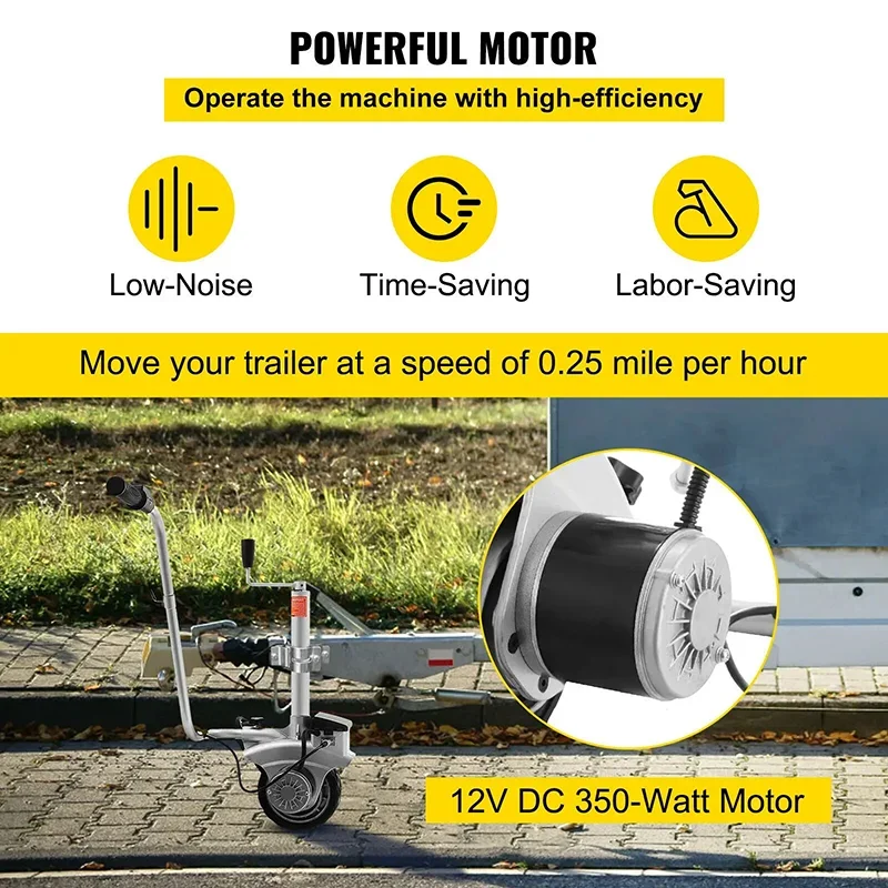 JH 12V Traction Bracket Car Electric Mover Trailer RV Quick Move Tool 350W Motor