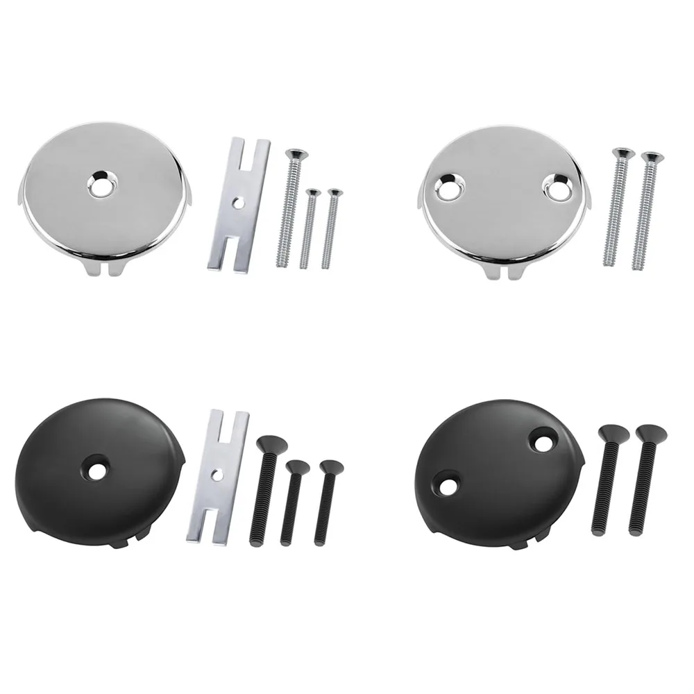 1pc Bathtub Overflow Cover Plate with Screws Bathroom Basin Trim Bath Drain Cap Sink Round Overflow Ring Plug Bathroom Hardware