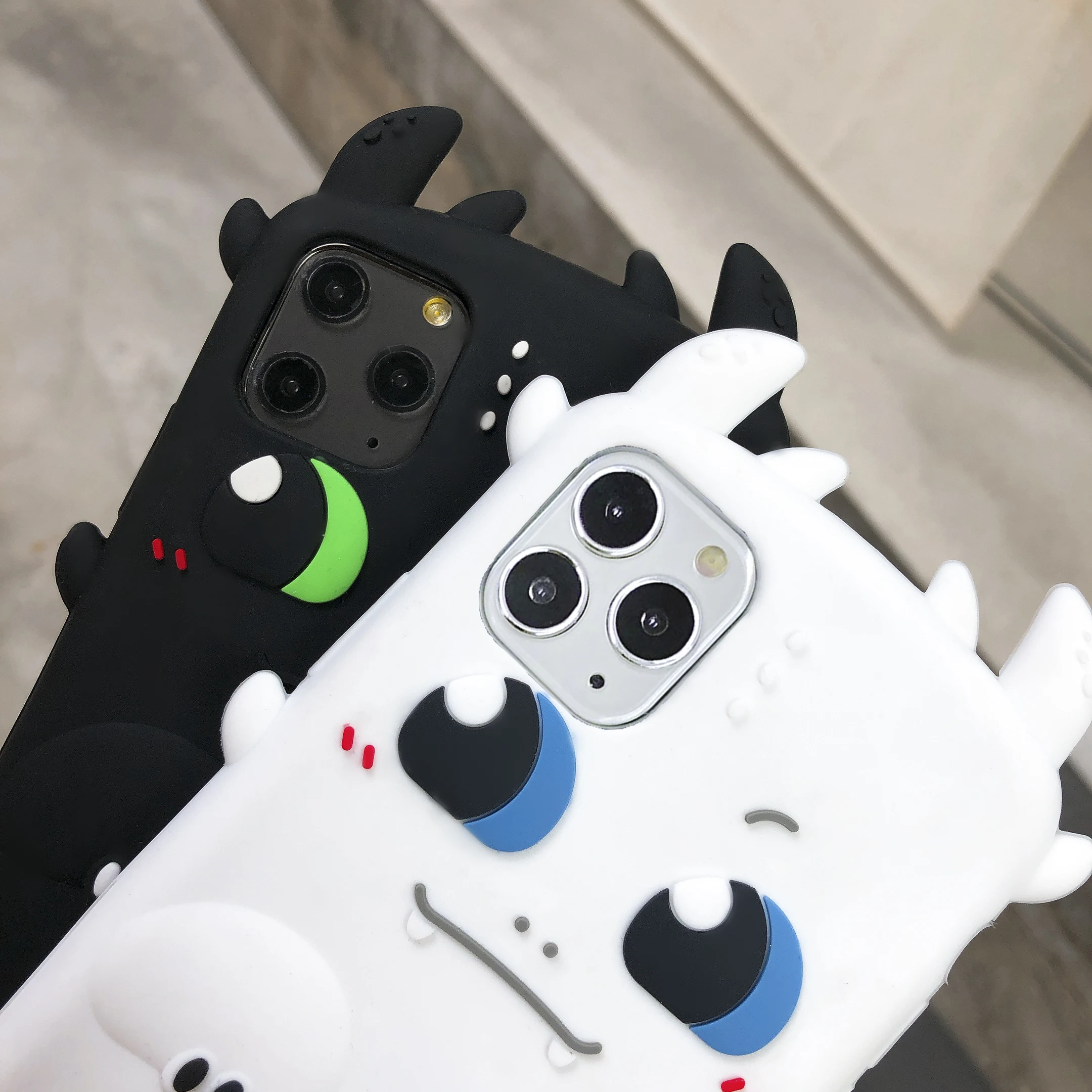 Black and White Dragon Silicone Soft Cover Case