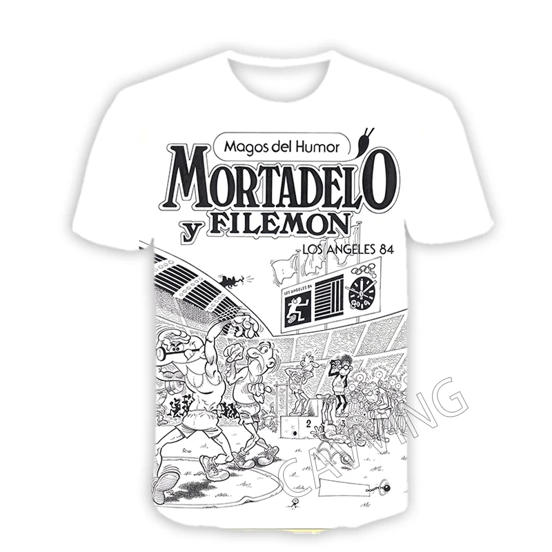 Stylish 3D Print Mortadelo y Filemón Graphic Casual T-Shirts - Unisex Harajuku Hip Hop Tops