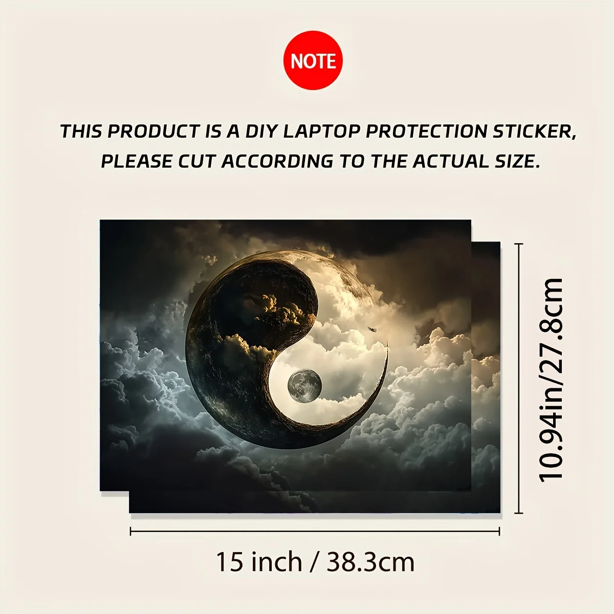 Waterproof Black and White Cat Sticker for Laptops - Scratch Resistant and Durable