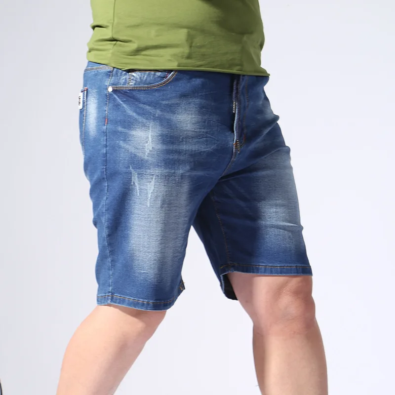 Plus Szie 9XL Denim Shorts Men Summer Elastic Waist Jeans Shorts Baggy Cargo Fashion Streetwear Short Pants Male Big Size denim shorts summer jeans shorts