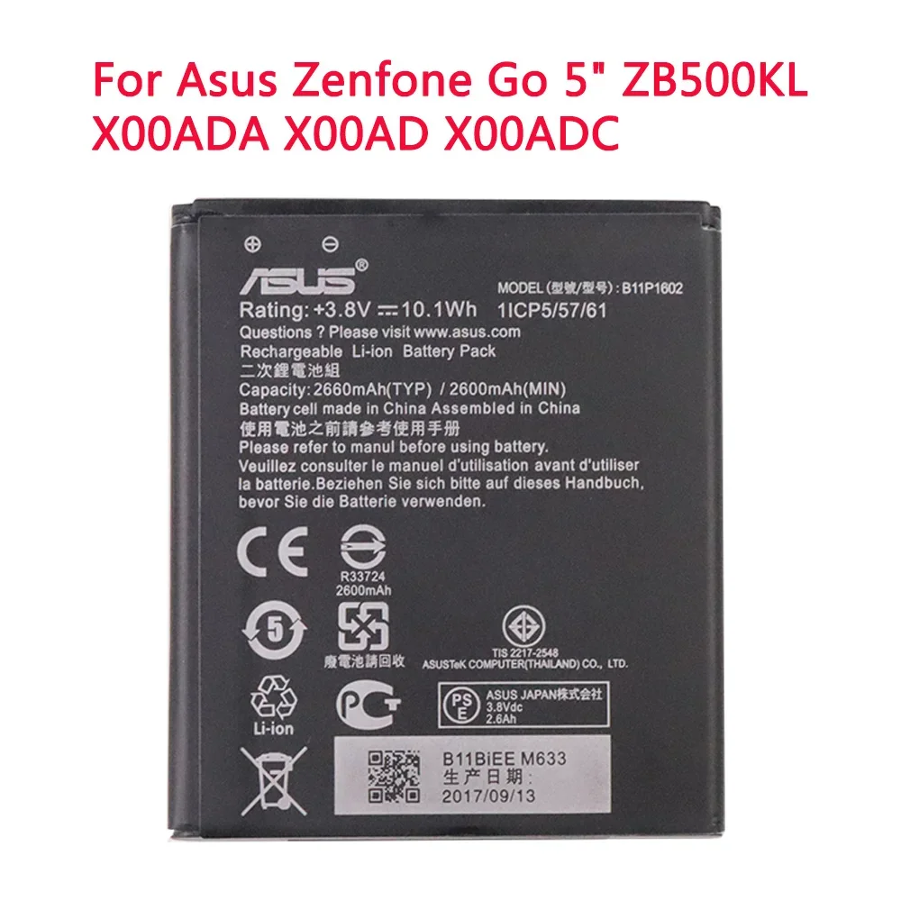 

For ASUS B11P1602 2600mAh NEW Battery For Asus Zenfone Go 5" ZB500KL X00ADA X00AD X00ADC Cell Phone Battery