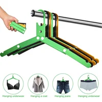 Camping Clothes Multiple Folding Coat Hanger Portable Aluminum Alloy Drying Rack Space-saving Easy Storage Coat Stand For Home 1