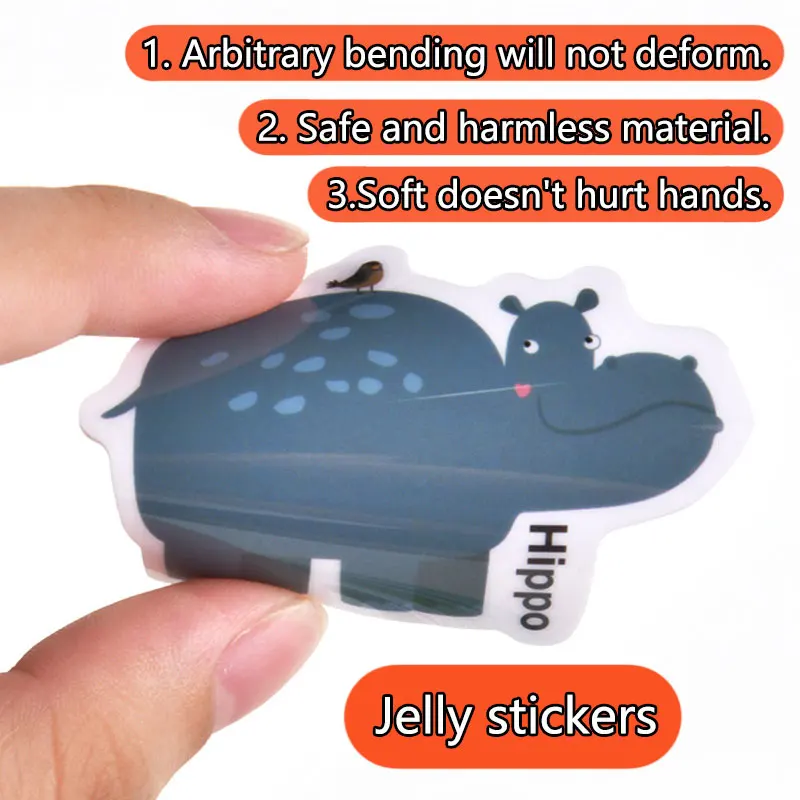 Montessori Jelly Stickers Quiet Book Toys Early Education Magnetic Animal Puzzle Sensory Game Educational Toys For 2-3 Year Olds 5