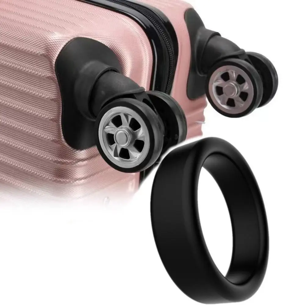 Copricerchi Per Bagagli In Silicone 8 Pezzi - Proteggi Ruote Da 5-6,6 Cm - Antirumore E Antiusura - Nero