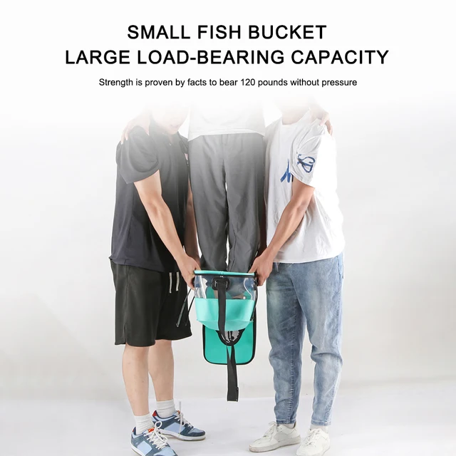 Secchio Pieghevole Per Pesca 40x25x22cm - Contenitore Pesci Vivi Con Coperchio Trasparente - Foto 9