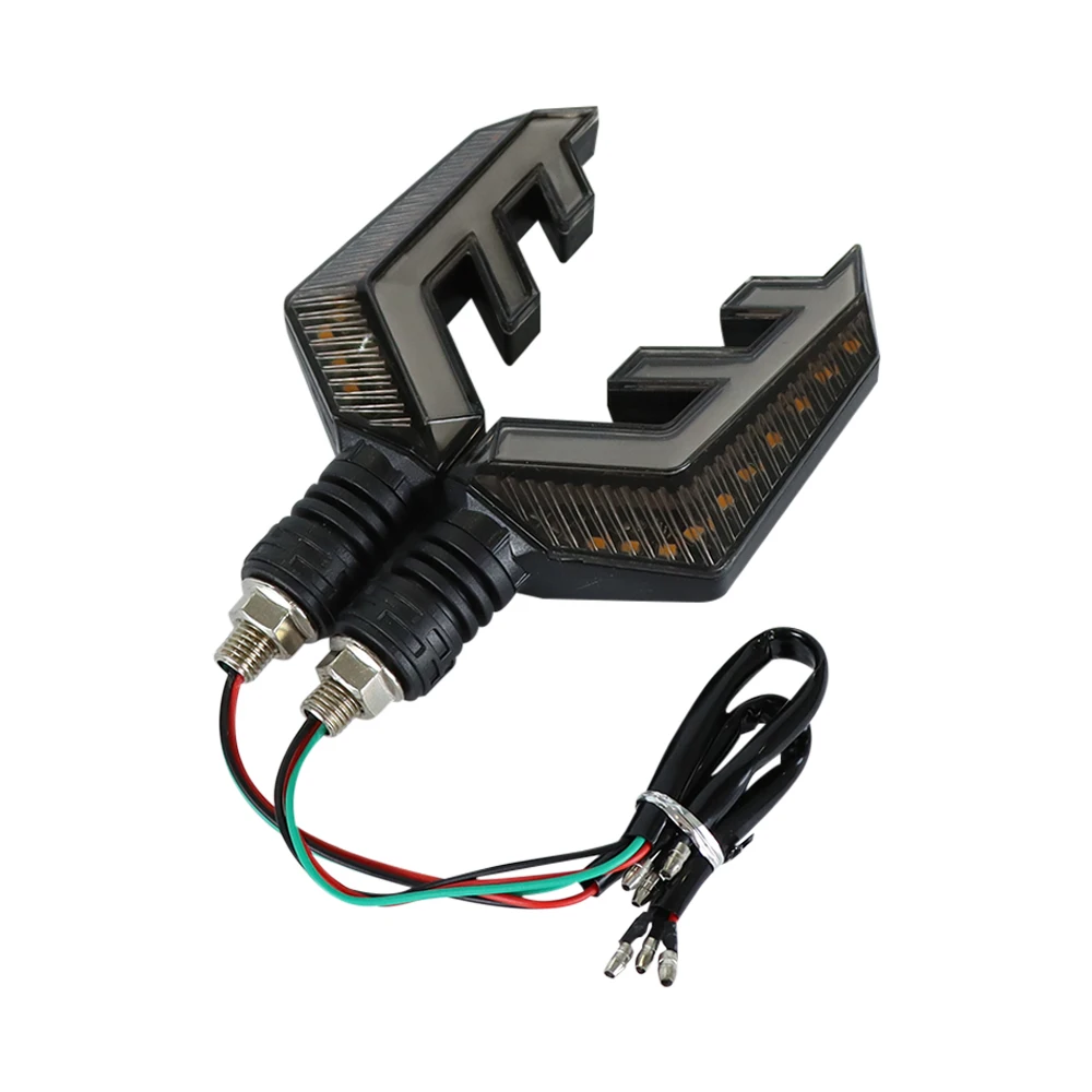 

2PCS Motorcycle LED Turn Signal Light 12V Indicator Signal Lamp Dual Color Flowing Water Daytime Running Lights