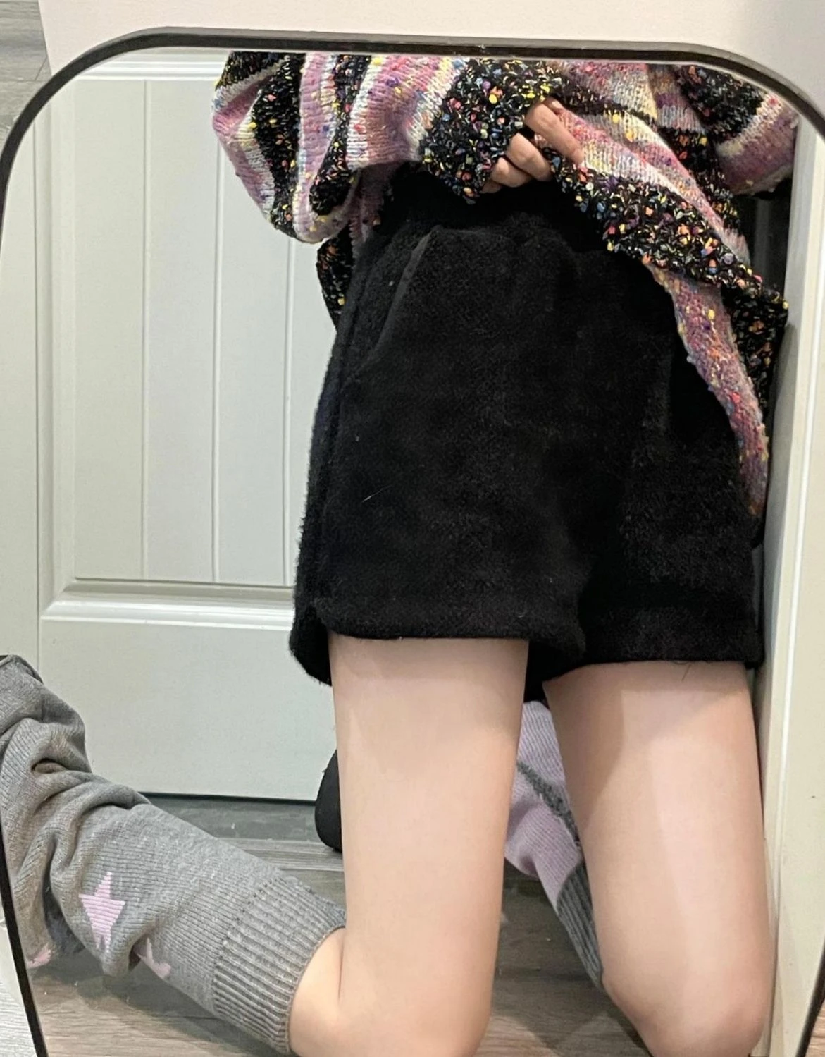 Mink Velvet Cute Shorts Women New Gentle Loose Solid Color Thin Plush Elastic Waist Wide Leg Pants Female Y2k Shorts