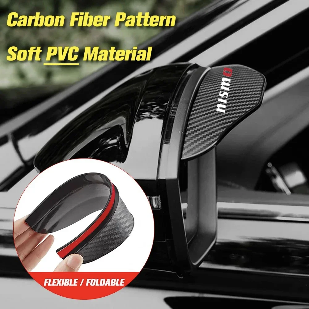 2PCS of General Motors rearview mirror rain cover carbon fiber For Nissan Nismo Tiida Teana Qashqai Juke X trail Note