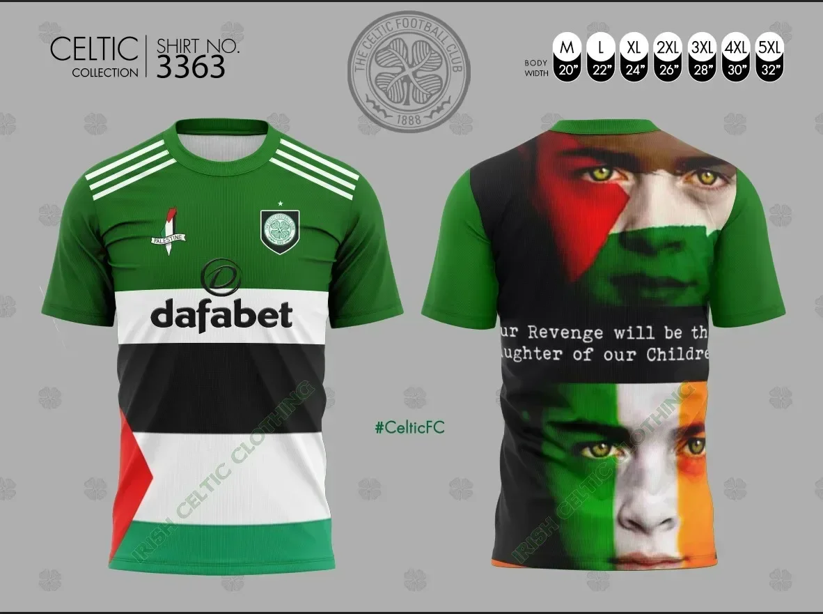 Women's Latest Irish Football Jerseys Gaza Jerseys T-Shirts Breathable and Comfortable Outdoor Sports Quick-Drying Leisure