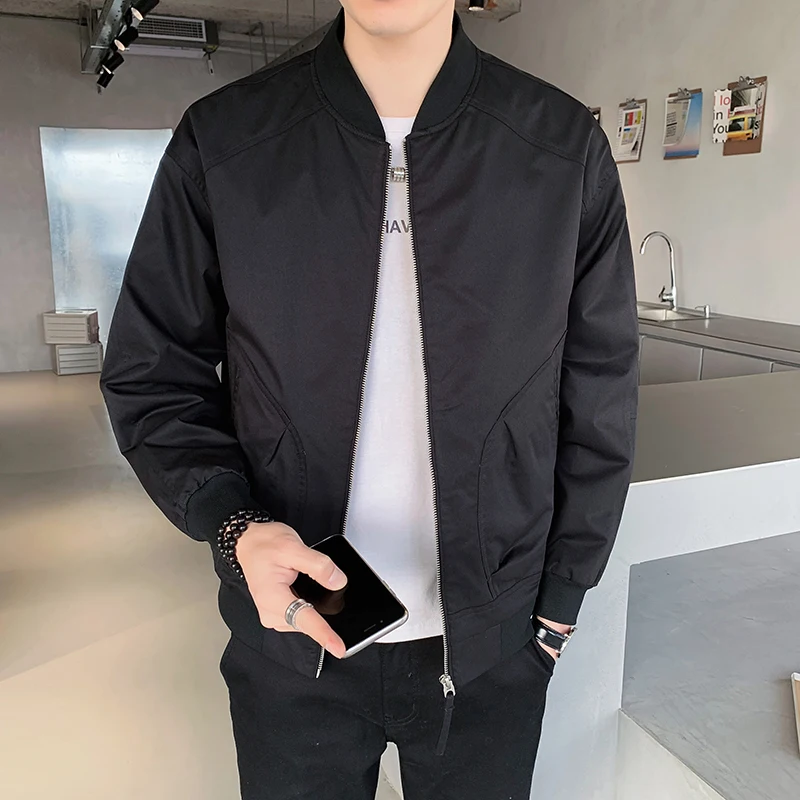 

Handsome Stylish Men's Jacket Europe and The United States Simple Jacket Fashion Autumn Youth Popular New Social Guy Spirit Slim