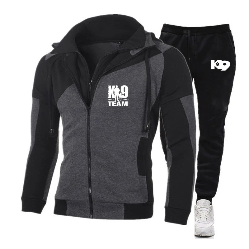 TRAINER K9 Team K9 Unit Malinois 2023 Printing Men's Hooded Jacket+Pants Autumn Sport Casual fashion Sportswear Jogging Suit