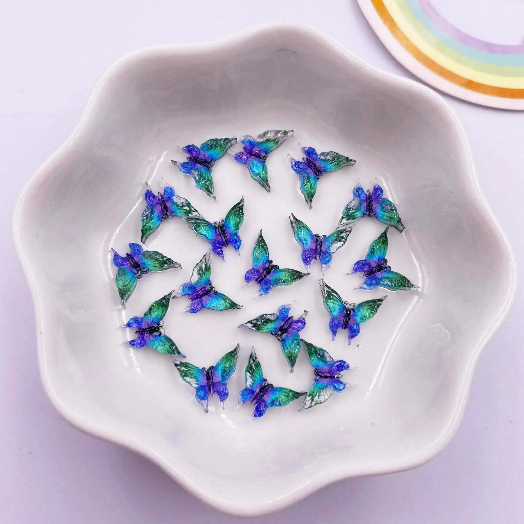 30 Pièces Résine Coloré Mini Mignon Cristal Papillon Nail Art Flatback Strass Appliques Bricolage Mariage Scrapbook Décor Artisanat SL786