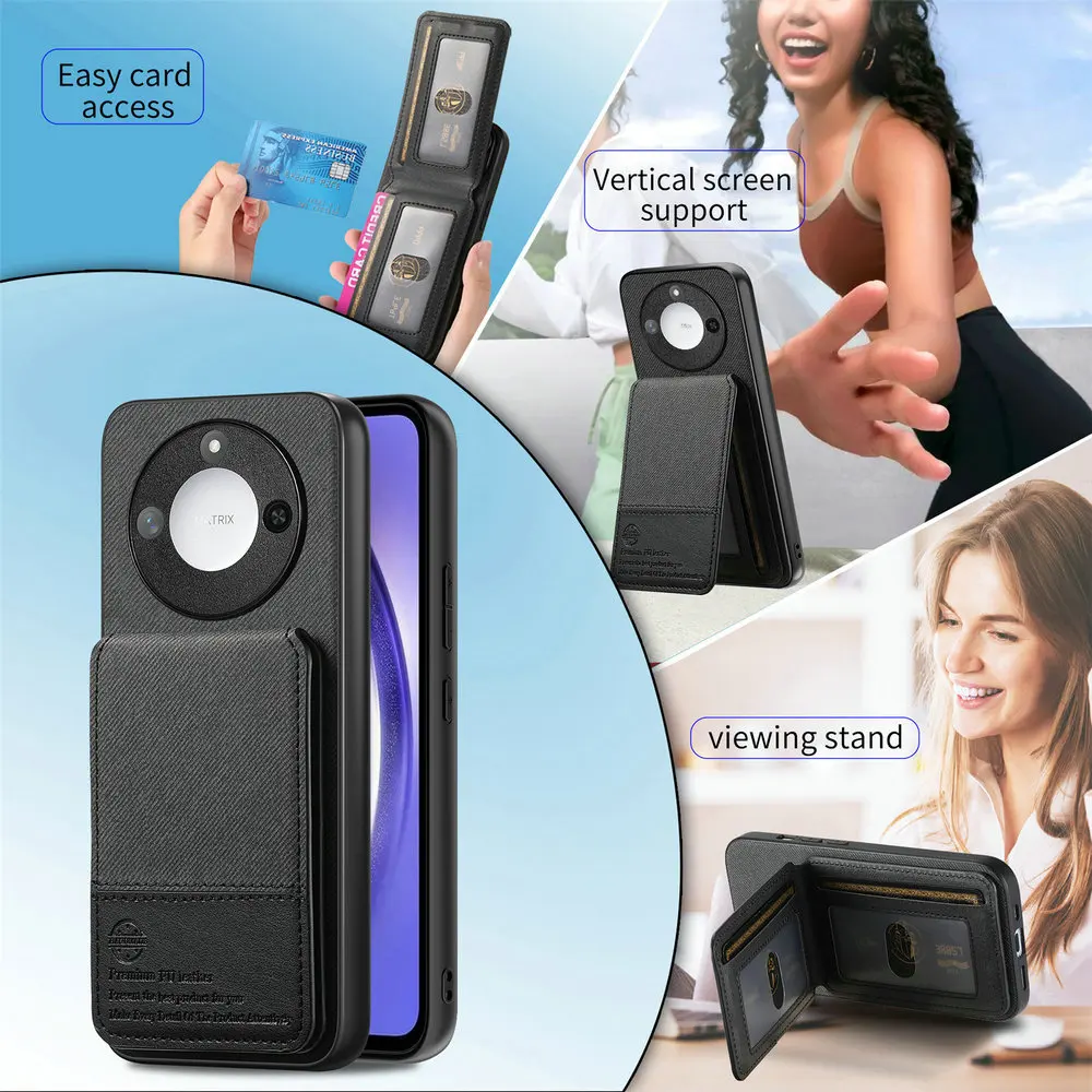 Premium RFID Blocking Leather Wallet Case with Card Holder and Magnetic Closure