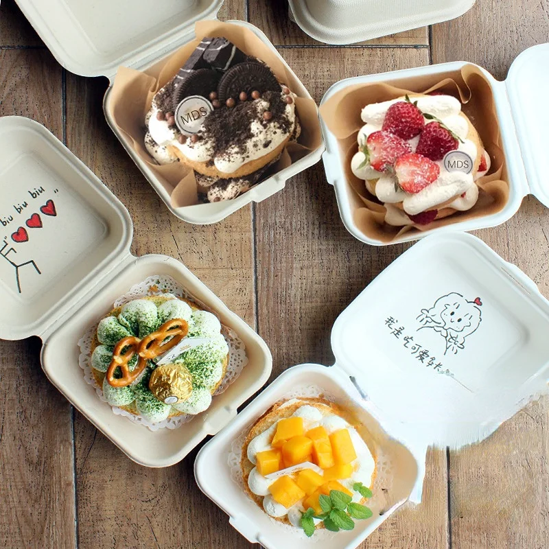 

10 pcs Disposable Bento Food Containers Baking Dessert Cake Bowl packaging Burger Snack Boxes Microwavable Home Lunchbox